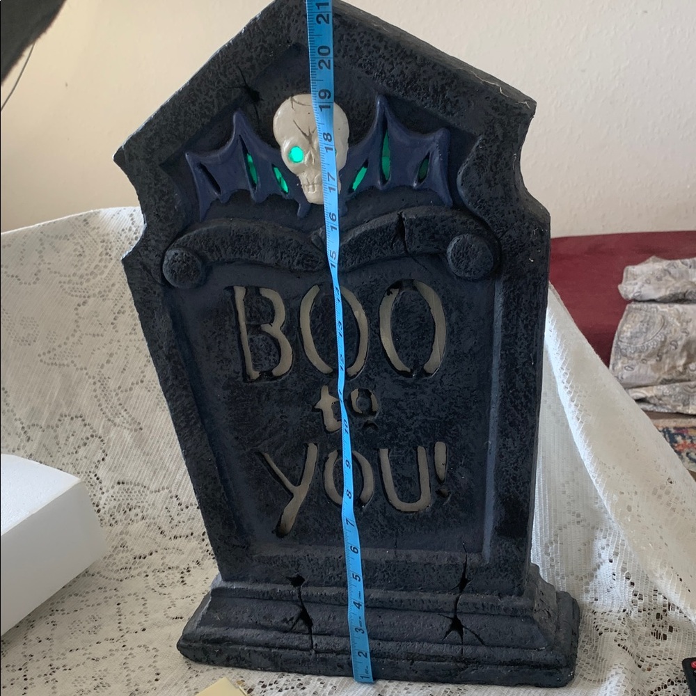 Halloween Home Accents Light-Up Tombstone vintage 22”X14” - Picture 7 of 8
